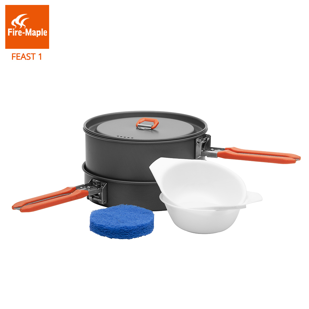 Camping Cooking Container - ファイヤーマプル祭1屋外キャンプハイキング調理器具バックパッキング調理鍋鍋セット折りたたみハンドル1〜2人FMC-F1
