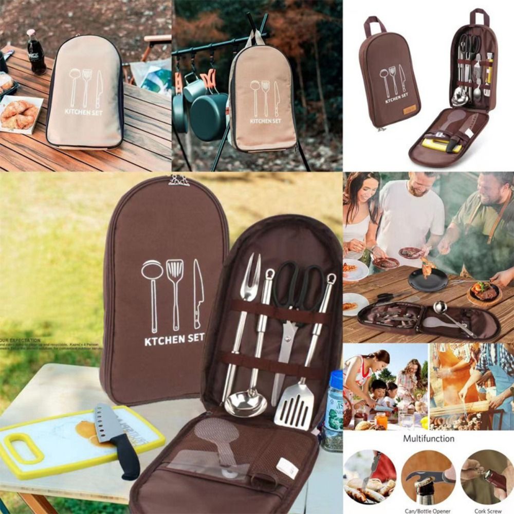 Camping Cooking Container - 大容量のキャンプ用調理器具バッグ。食器や調理器具を収納できるコンテナバッグ。多層構造のピクニック用調理バッグ。バーベキューにも最適。