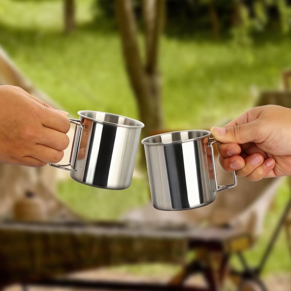 Camping Cooking Dining Set - プロ仕様のキャンプ用調理器具セット。ステンレス製で、持ち運びにも便利。ピクニックやハイキング、旅行に最適な食事用具。アウトドアでのサバイバルにも対応。