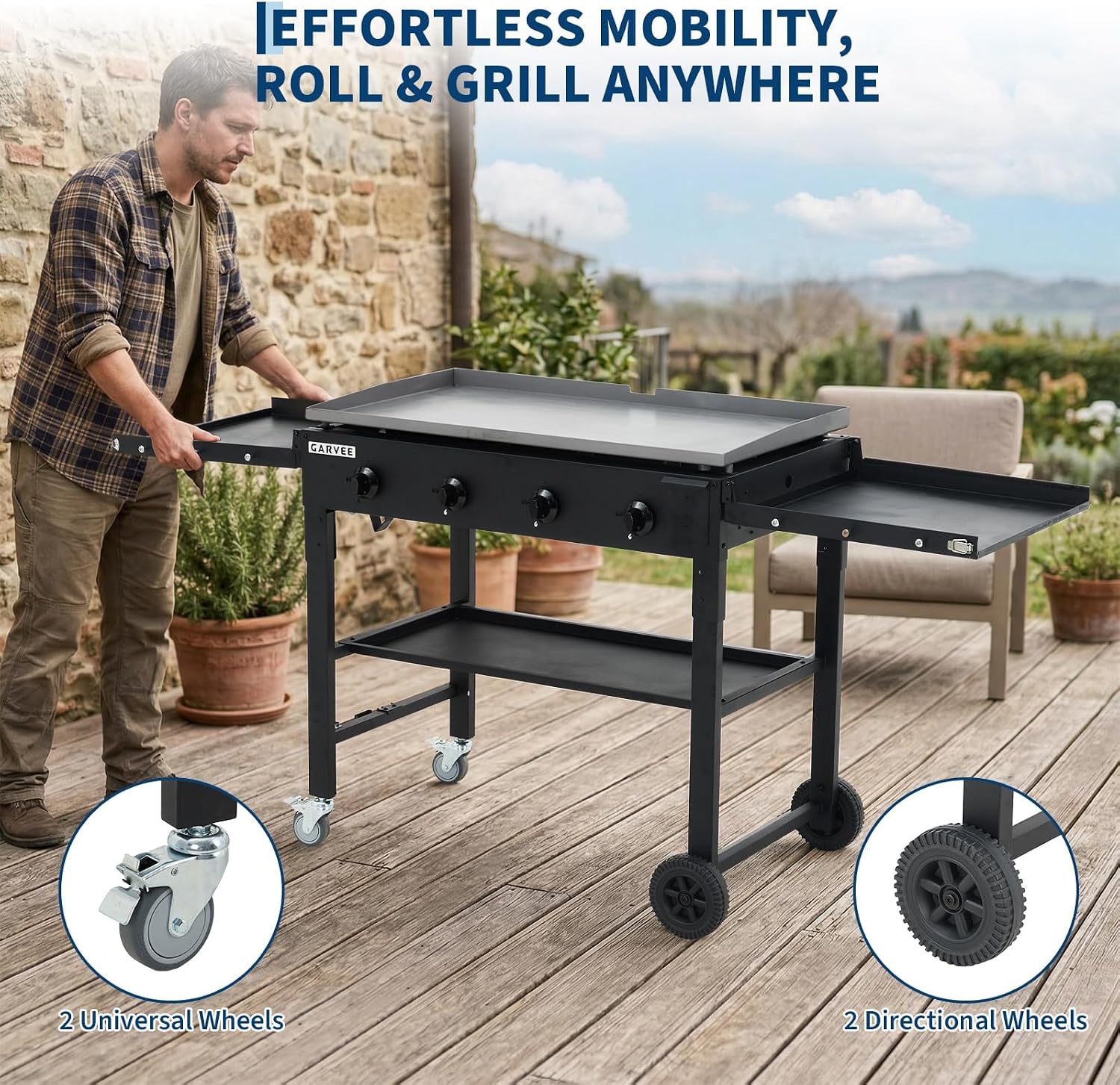 タクレーキ 36インチ フラットトップグリル、4つのバーナー - Camping Cooking Flat Top のレビューと価格