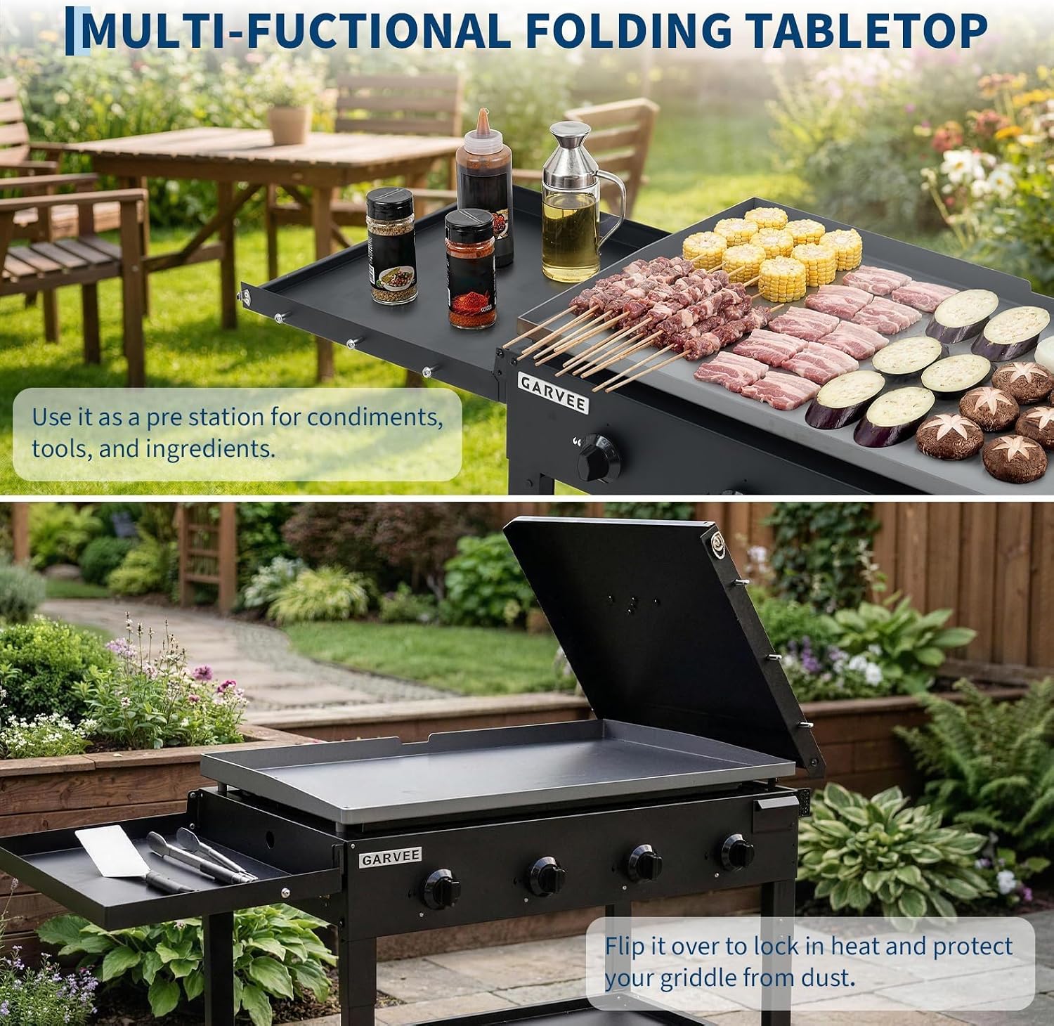 タクレーキ 36インチ フラットトップグリル、4つのバーナー - Camping Cooking Flat Top のレビューと価格