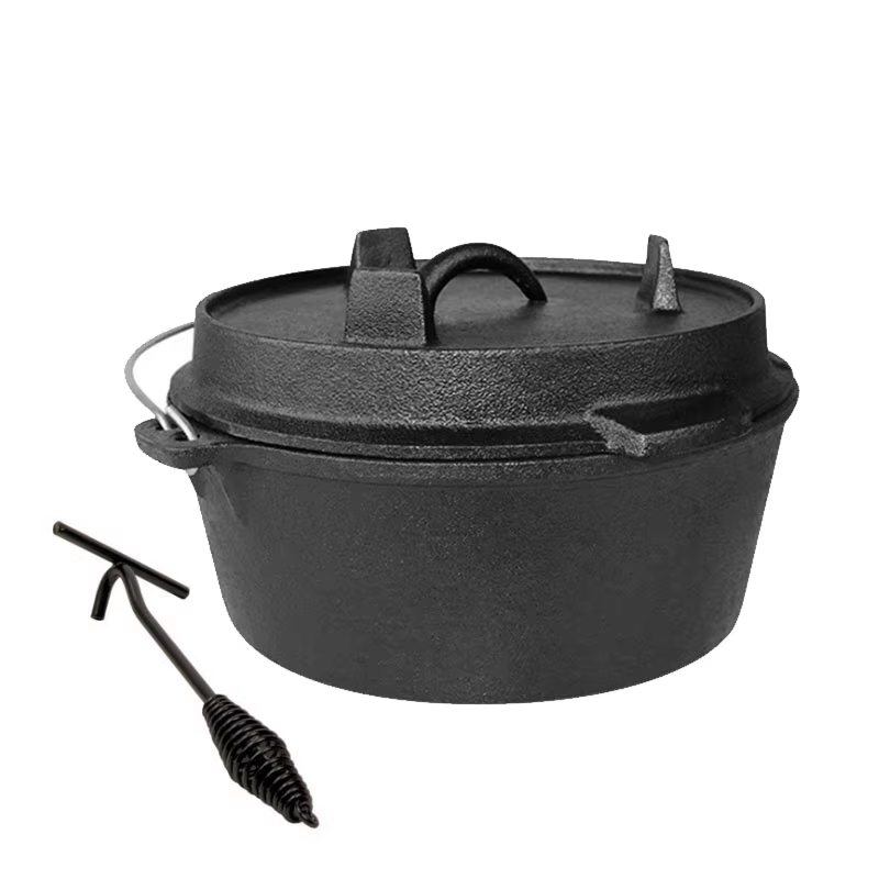 25 センチメートル鋳鉄ダッチオーブンキャンプポット屋外ポー - Camp Dutch Oven Cast のレビューと価格