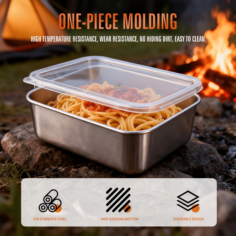 5個セット ステンレス製食品容器セット 漏れ防止 スタッキン - Camping Cooking Organizer のレビューと価格