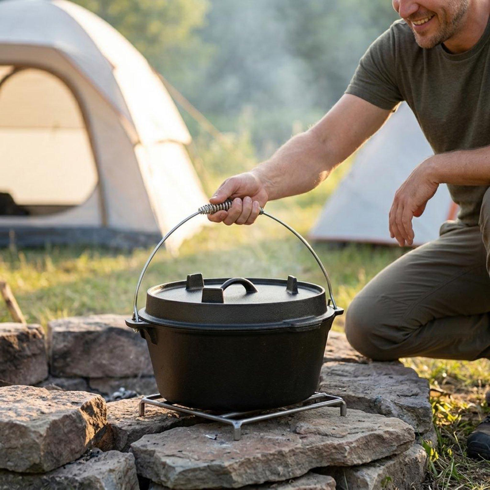 屋外用鋳鉄製ダッチオーブン（無塗装）キャンプ用シチューポット - Camp Dutch Oven Cast のレビューと価格