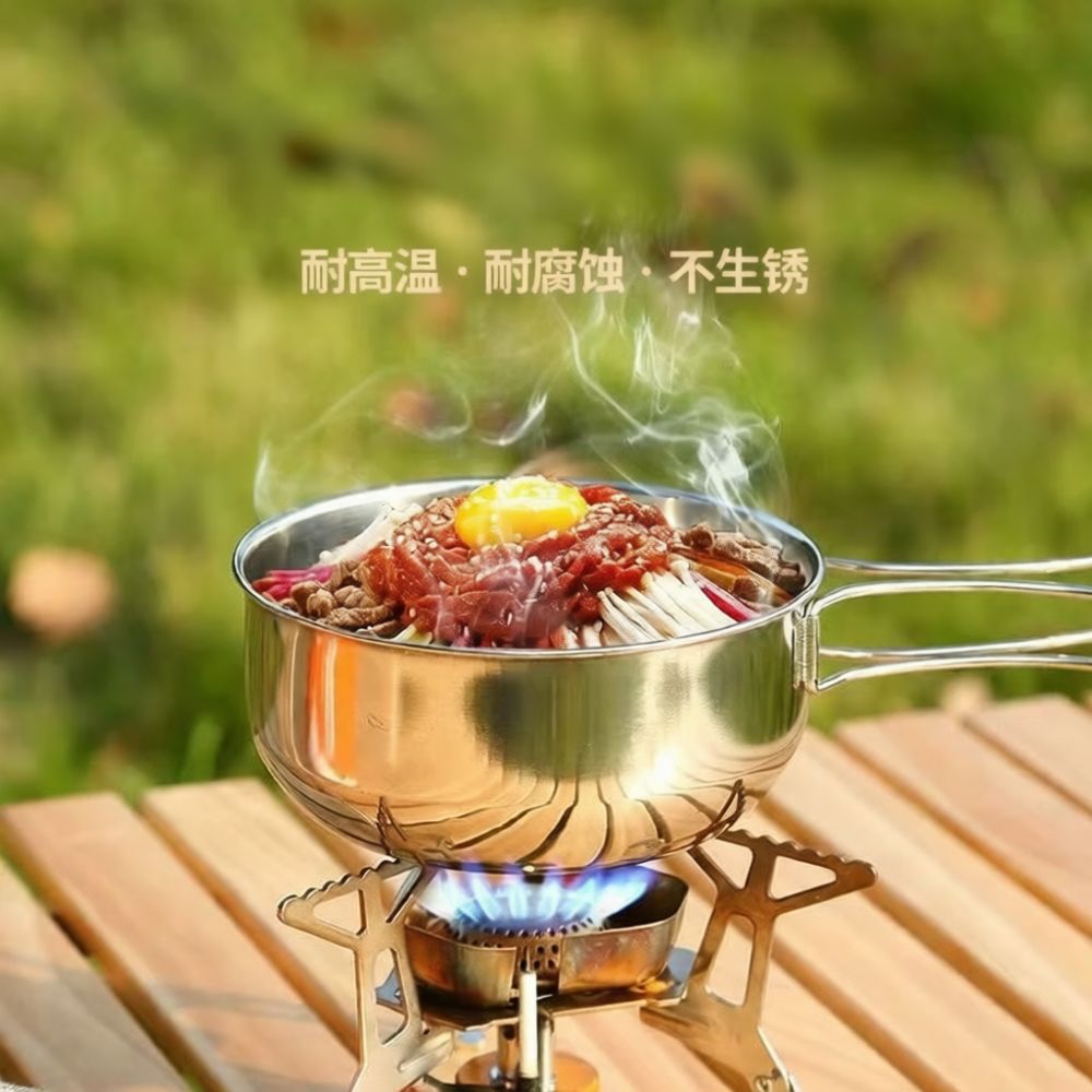 プロ仕様のキャンプ用調理器具セット。ステンレス製で、持ち運び - Camping Cooking Dining Set のレビューと価格