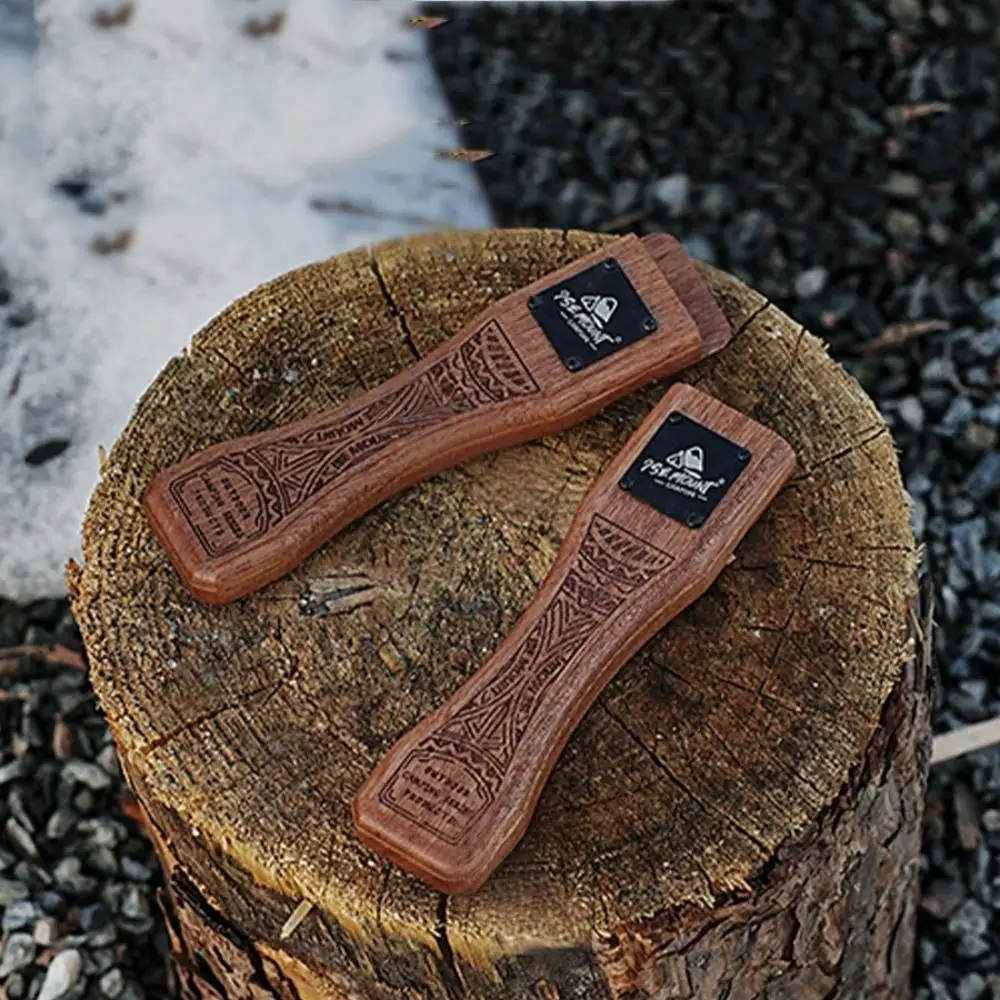 屋外用天然木製グリルパンハンドル、取り外し可能、耐熱性、火傷 - Camping Hiking Cooking のレビューと価格