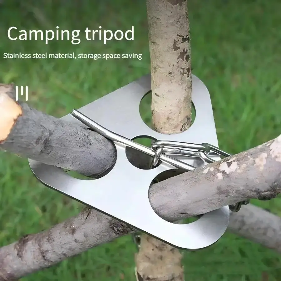 ステンレス鋼ポータブルキャンプ三脚ハンガー調節可能なチェーン - Camping Hiking Cooking のレビューと価格
