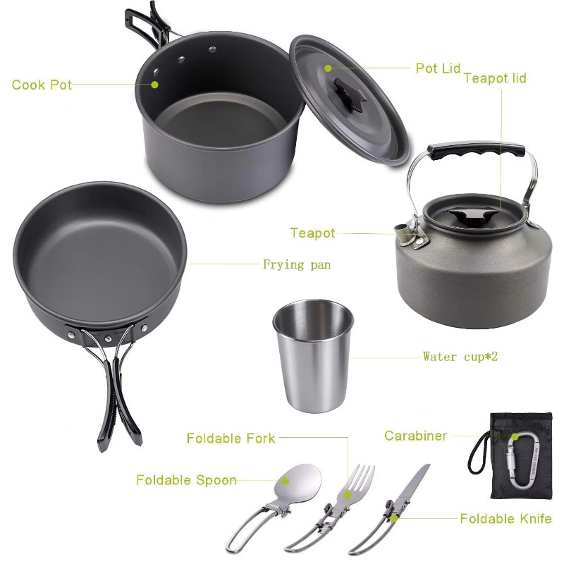 高品質アウトドア軽量キャンプストーブ、陽極酸化アルミニウム製 - Quality Camping Cooking Set のレビューと価格